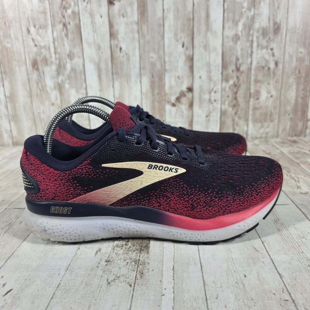 Brooks Ghost 14 Womens Running Shoes Navy Pink Beet 1204071B422 Size 8.5